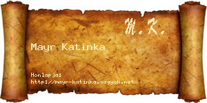 Mayr Katinka névjegykártya